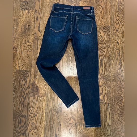 Blank NYC Mid Rise Dark Wash Distressed Skinny Jeans - Picture 3 of 4